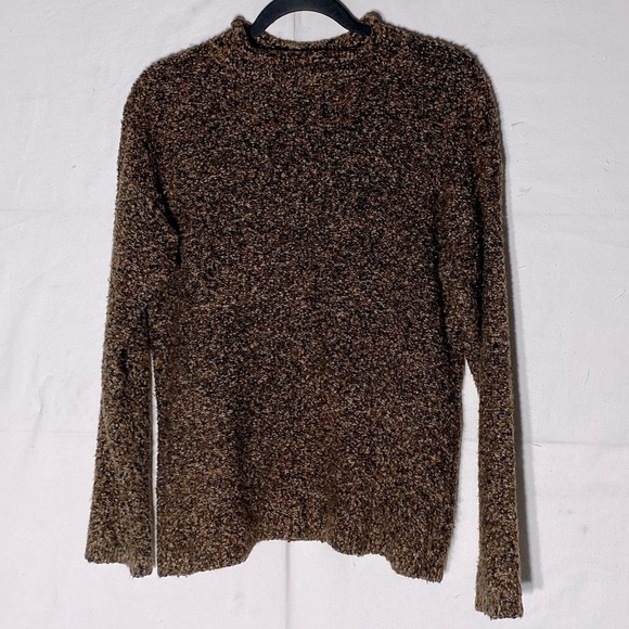 Vintage Au Coton Brown Mock Neck Sweater L - Picture 10 of 11